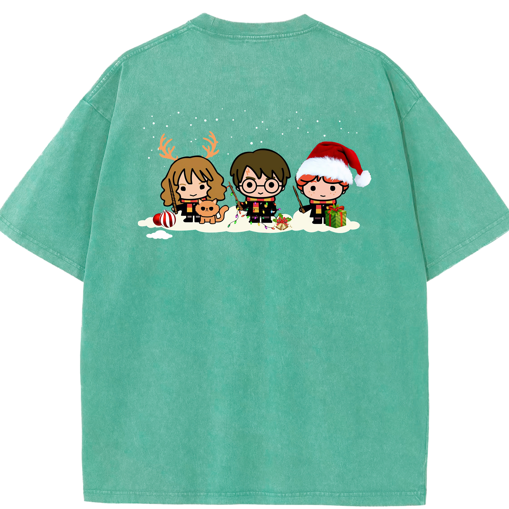 （画像用） Harry Potter ハリー・ポッターシリーズ 綿100% ヴィンテージ風 半袖Tシャツ（背面プリント）